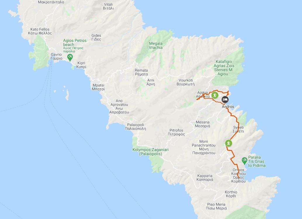 Andros: route map